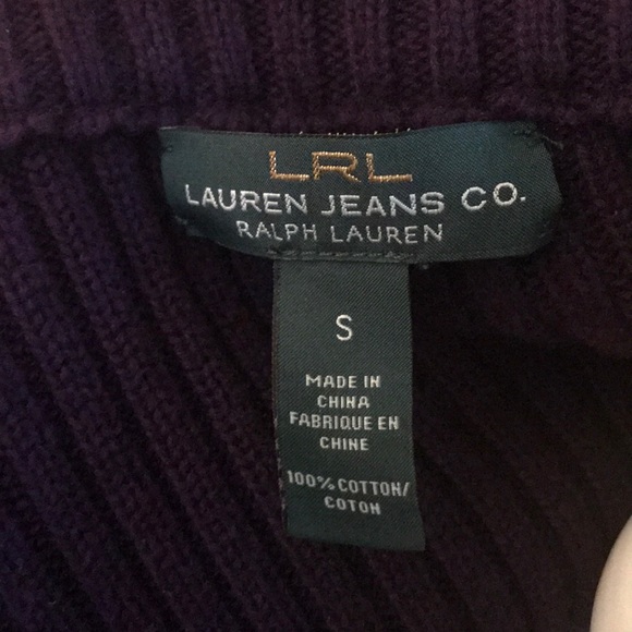 Lauren Ralph Lauren purple zipup ribbed turtleneck - Picture 7 of 7